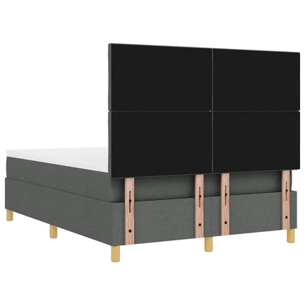 Box spring seng med pude Mørkegrå 200 x 160 cm Stof
