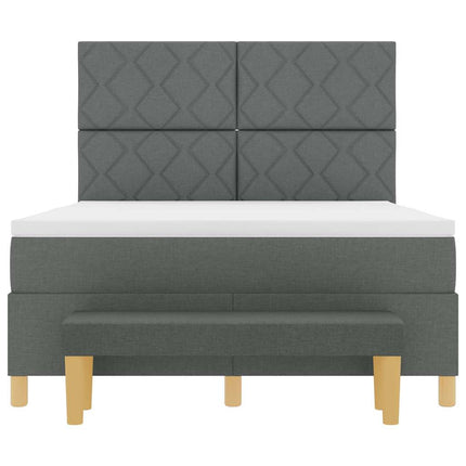 Box spring seng med pude Mørkegrå 200 x 160 cm Stof