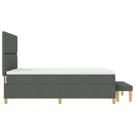 Box spring seng med pude Mørkegrå 200 x 160 cm Stof