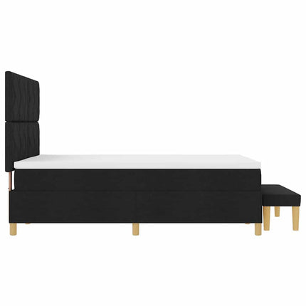 Box spring seng med pude med hovedgærde Sort 200 x 160 cm Stof