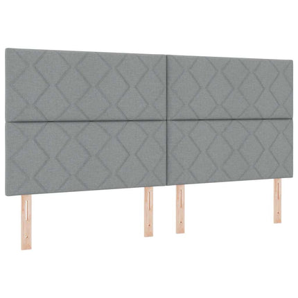 Box spring seng med pude Lysegrå 200 x 200 cm Stof