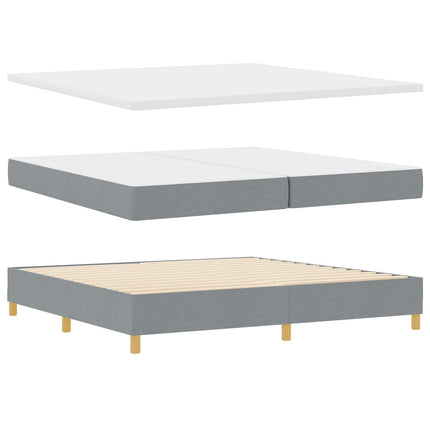 Box spring seng med pude Lysegrå 200 x 200 cm Stof