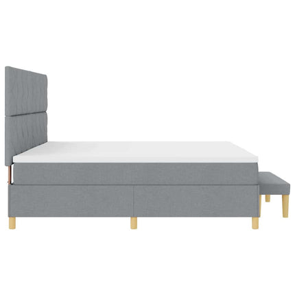 Box spring seng med pude Lysegrå 200 x 200 cm Stof