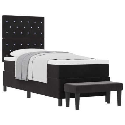 Box spring seng med hovedgærde Sort 200 x 80 cm Fløjl