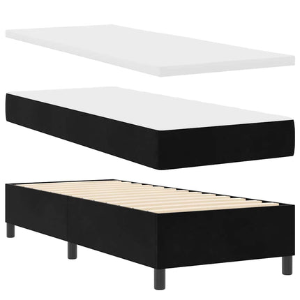 Box spring seng med hovedgærde Sort 200 x 80 cm Fløjl