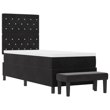 Box spring seng med hovedgærde Sort 200 x 80 cm Fløjl