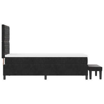 Box spring seng med hovedgærde Sort 200 x 80 cm Fløjl