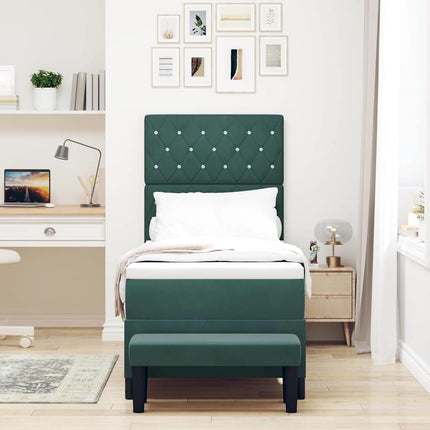 Box spring seng med pude Mørkegrøn 200 x 80 cm Fløjl