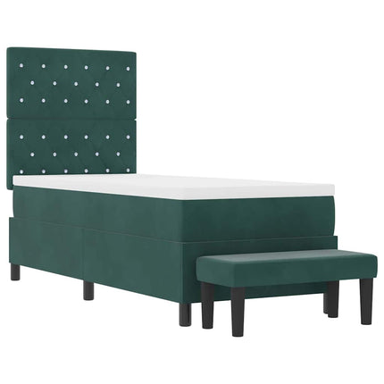 Box spring seng med pude Mørkegrøn 200 x 80 cm Fløjl