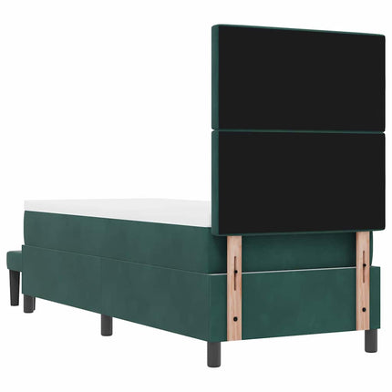 Box spring seng med pude Mørkegrøn 200 x 80 cm Fløjl