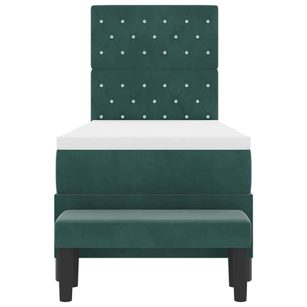 Box spring seng med pude Mørkegrøn 200 x 80 cm Fløjl