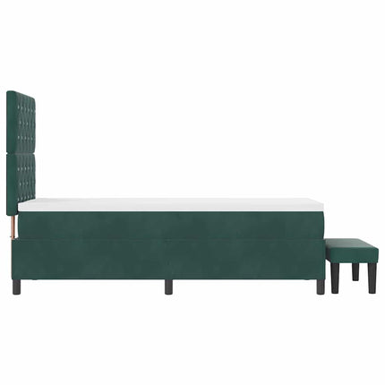 Box spring seng med pude Mørkegrøn 200 x 80 cm Fløjl