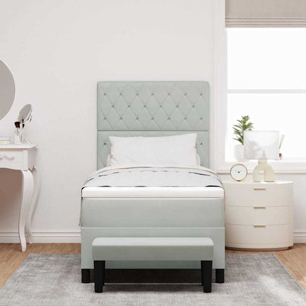 Box spring seng med hovedgærde Lysegrå 190 x 90 cm Fløjl
