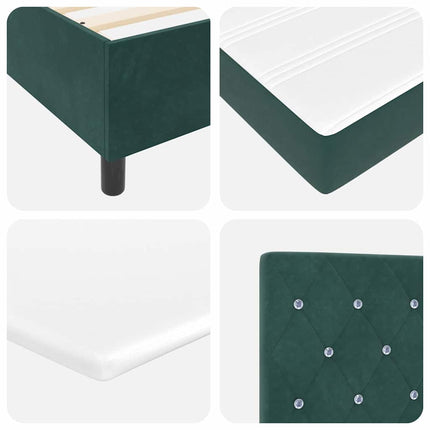 Box spring seng med hovedgærde Mørkegrøn 190 x 90 cm Fløjl