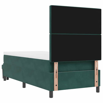Box spring seng med hovedgærde Mørkegrøn 190 x 90 cm Fløjl