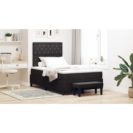 Box spring seng med pude med hovedgærde Sort 190 x 120 cm Fløjl