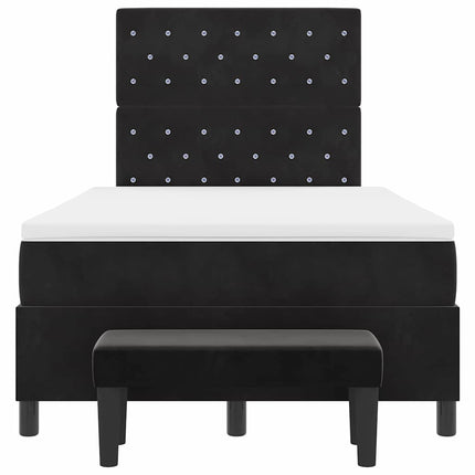 Box spring seng med pude med hovedgærde Sort 190 x 120 cm Fløjl