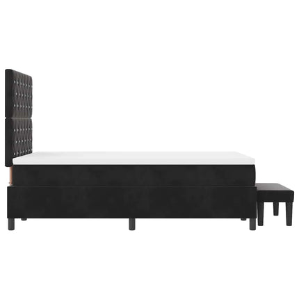 Box spring seng med pude med hovedgærde Sort 190 x 120 cm Fløjl