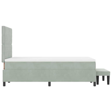 Box spring seng med hovedgærde Lysegrå 200 x 120 cm Fløjl