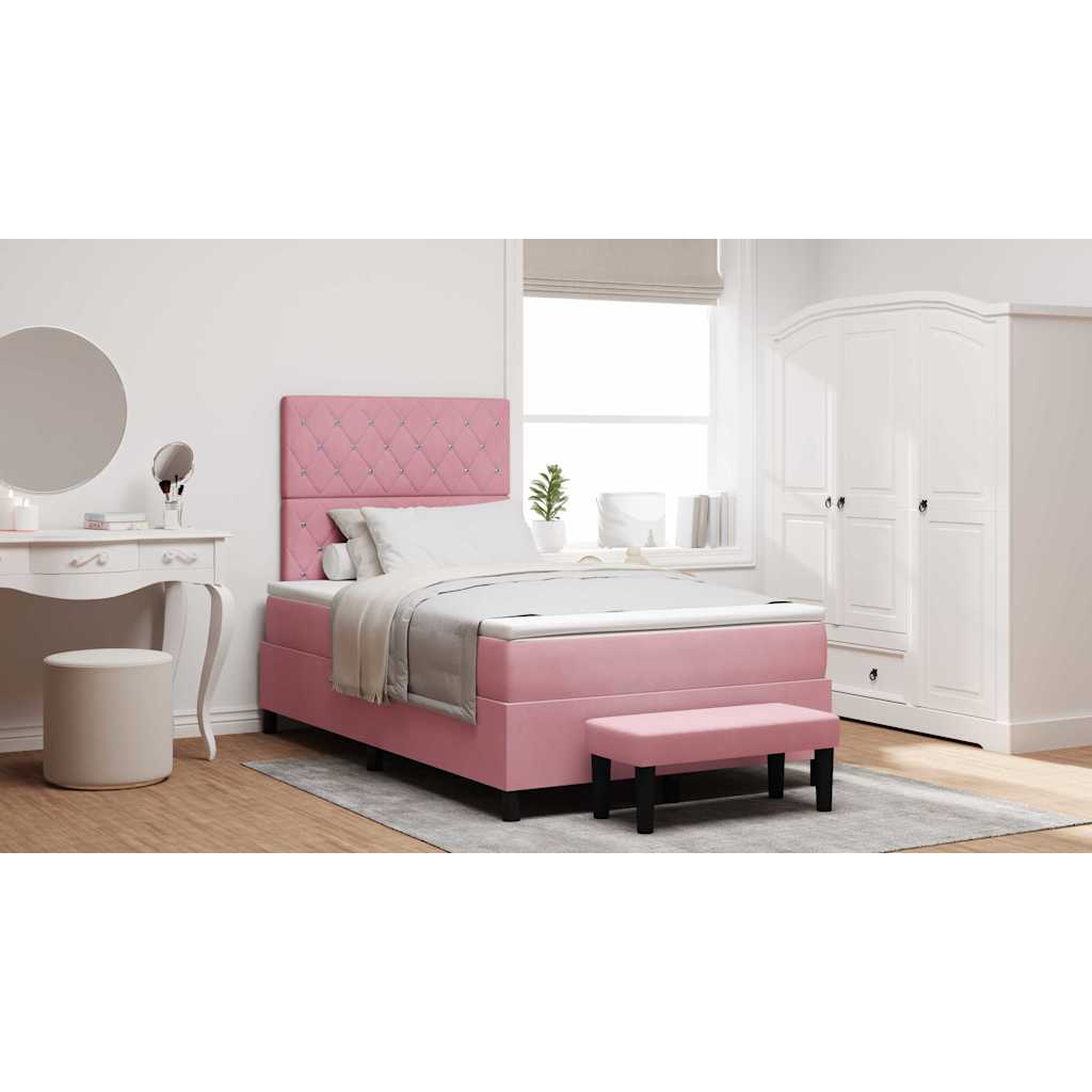 Box spring seng med hovedgrde Lyserd 200 x 120 cm Fljl