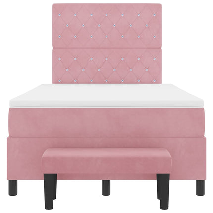 Box spring seng med hovedgærde Lyserød 200 x 120 cm Fløjl