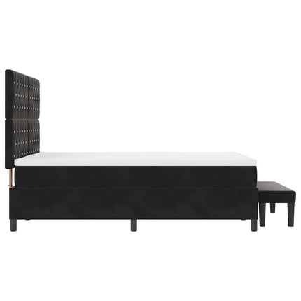 Box spring seng med hovedgærde Sort 200 x 140 cm Fløjl