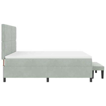 Box spring seng med hovedgærde Lysegrå 200 x 180 cm Fløjl
