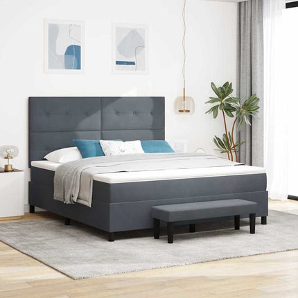 Box spring seng med hovedgærde Mørkegrå 200 x 180 cm Fløjl