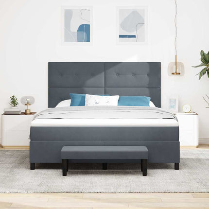 Box spring seng med hovedgærde Mørkegrå 200 x 180 cm Fløjl