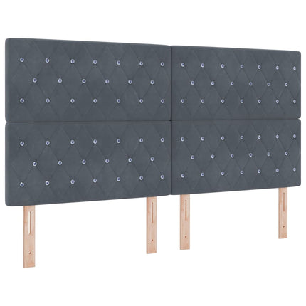 Box spring seng med hovedgærde Mørkegrå 200 x 180 cm Fløjl