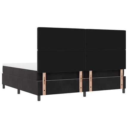 Box spring seng med madras Sort 200 x 200 cm Fløjl