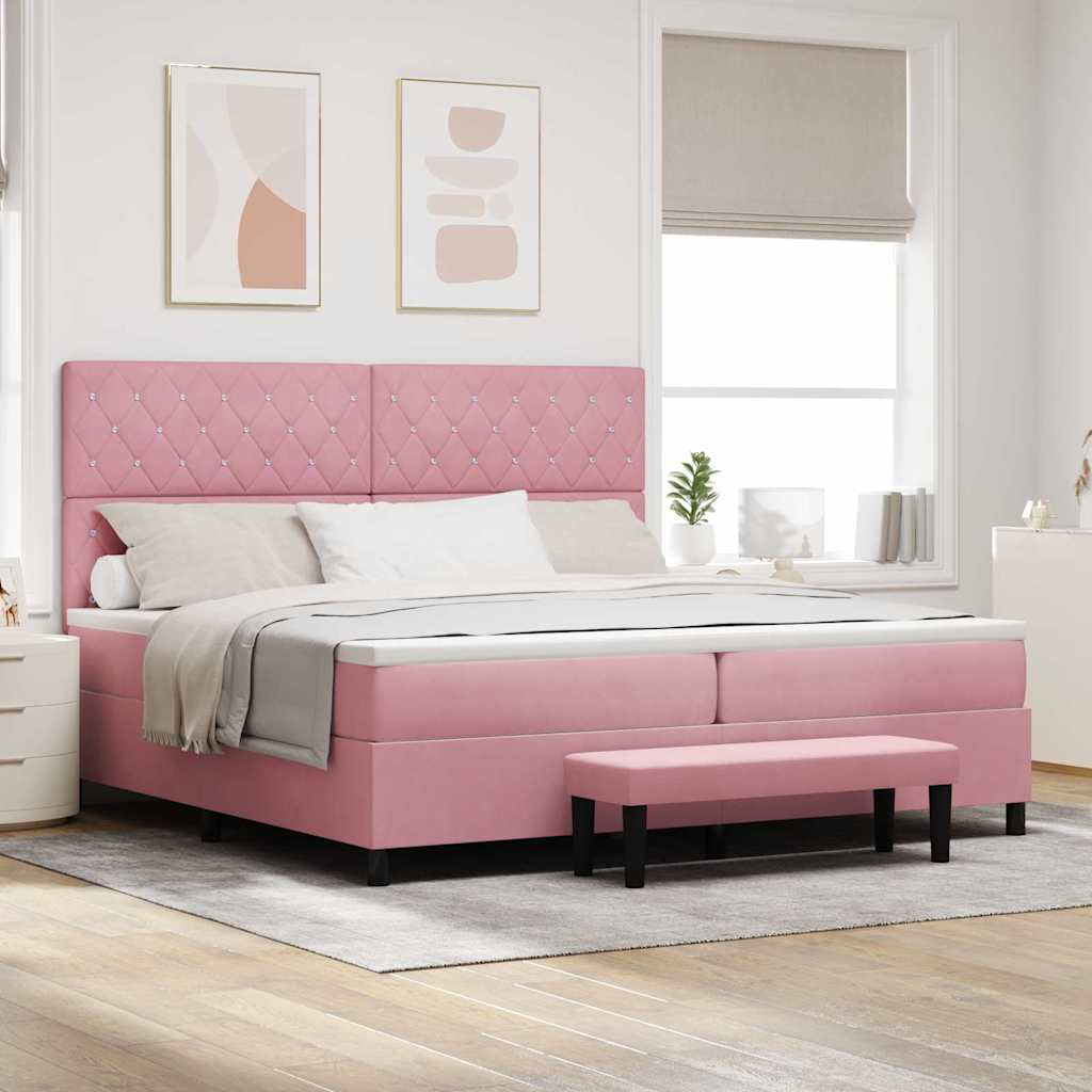 Box spring seng med madras Lyserd 200 x 200 cm Fljl