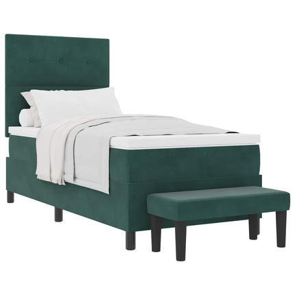 Box spring seng med pude Mørkegrøn 200 x 80 cm Fløjl