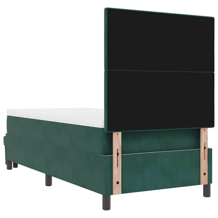 Box spring seng med pude Mørkegrøn 200 x 80 cm Fløjl