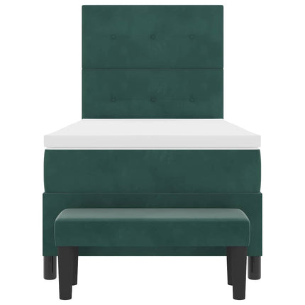 Box spring seng med pude Mørkegrøn 200 x 80 cm Fløjl