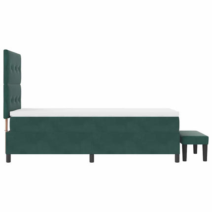Box spring seng med pude Mørkegrøn 200 x 80 cm Fløjl