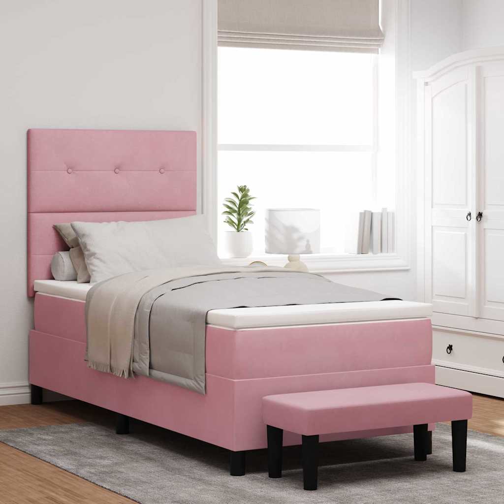 Box spring seng med pude Lyserd 190 x 90 cm Fljl
