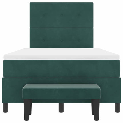 Box spring seng med hovedgærde Mørkegrøn 200 x 120 cm Fløjl