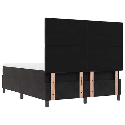 Box spring seng med hovedgærde Sort 190 x 140 cm Fløjl