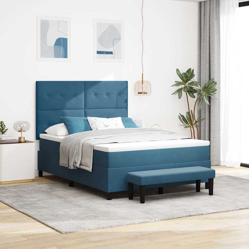 Box spring seng med hovedgrde Mrkebl 190 x 140 cm Fljl