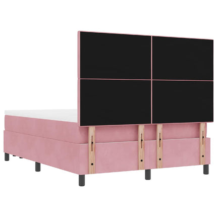 Box spring seng med pude Lyserød 200 x 140 cm Fløjl