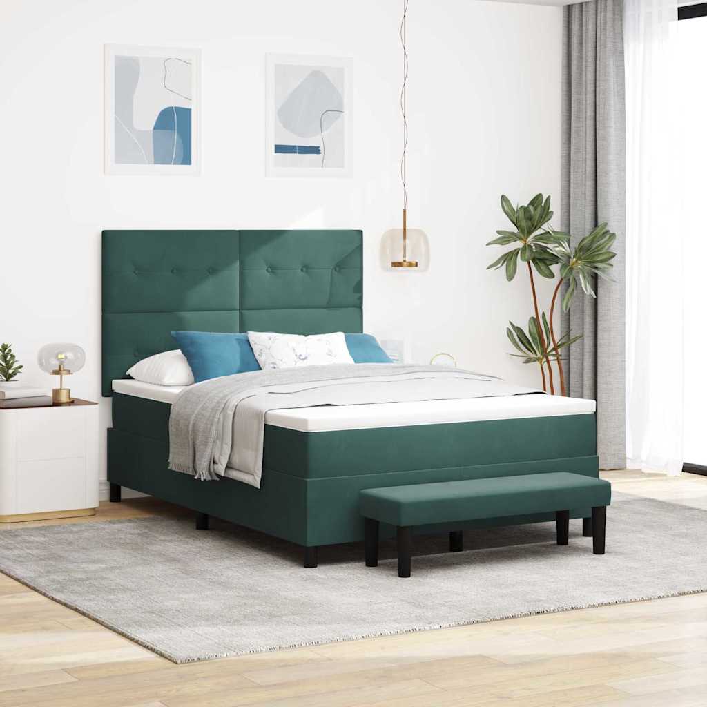 Box spring seng med hovedgrde Mrkegrn 200 x 160 cm Fljl