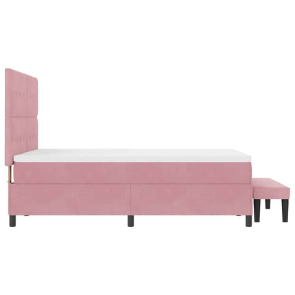 Box spring seng med hovedgærde Lyserød 200 x 160 cm Fløjl