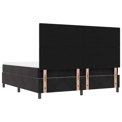Box spring seng med hovedgærde Sort 200 x 180 cm Fløjl