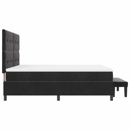 Box spring seng med hovedgærde Sort 200 x 180 cm Fløjl