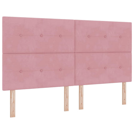 Box spring seng med hovedgærde Lyserød 200 x 180 cm Fløjl