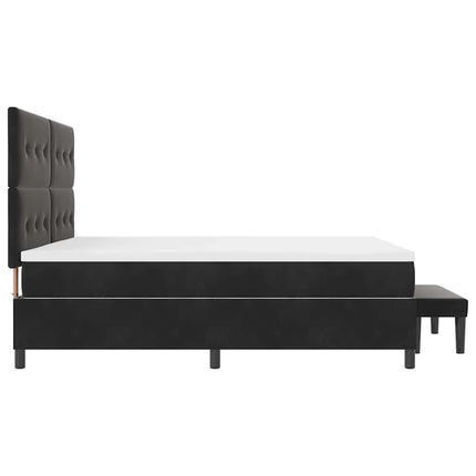 Box spring seng med hovedgærde Sort 200 x 200 cm Fløjl