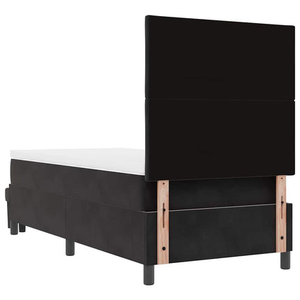Box spring seng med hovedgærde Sort 190 x 90 cm Fløjl