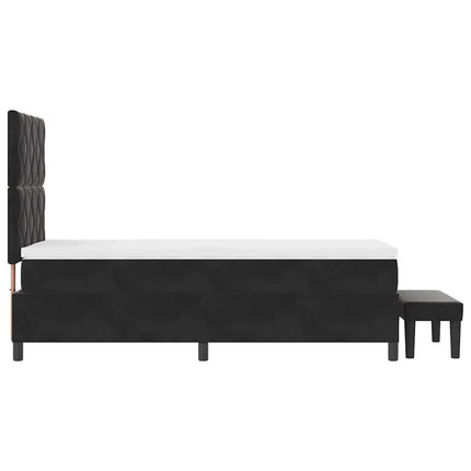 Box spring seng med hovedgærde Sort 190 x 90 cm Fløjl