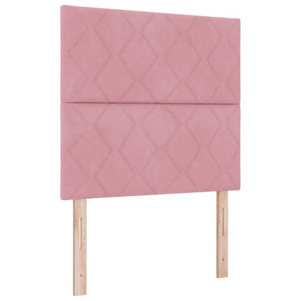 Box spring seng med hovedgærde Lyserød 190 x 90 cm Fløjl